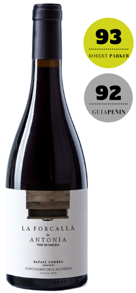 Botella de vino La Forcallà de Antonia, tinto Valencia, España