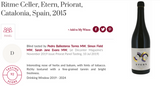 92 puntos Decanter para Etern 2015, Ritme Celler, Priorat