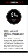 94 puntos James Suckling Marañones de Bodega Marañones