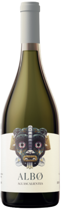 Botella de vino blanco mexicano Albo